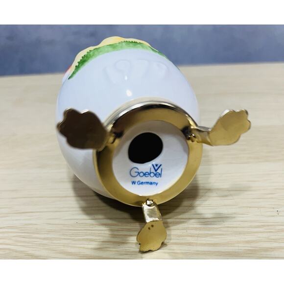 VTG Goebel W Germany First Edition Footed Porcelain Egg Baby Chick Easter 1978 - Picture 4 of 5